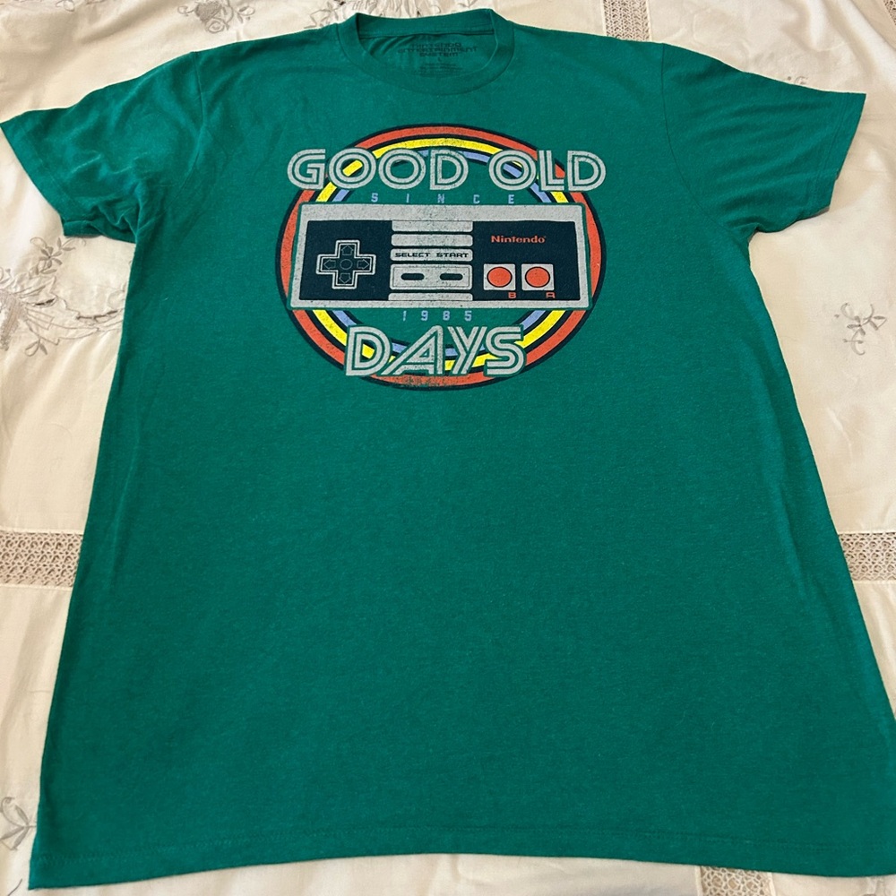 Nintendo Teal T-Shirt - Good Old Days Design